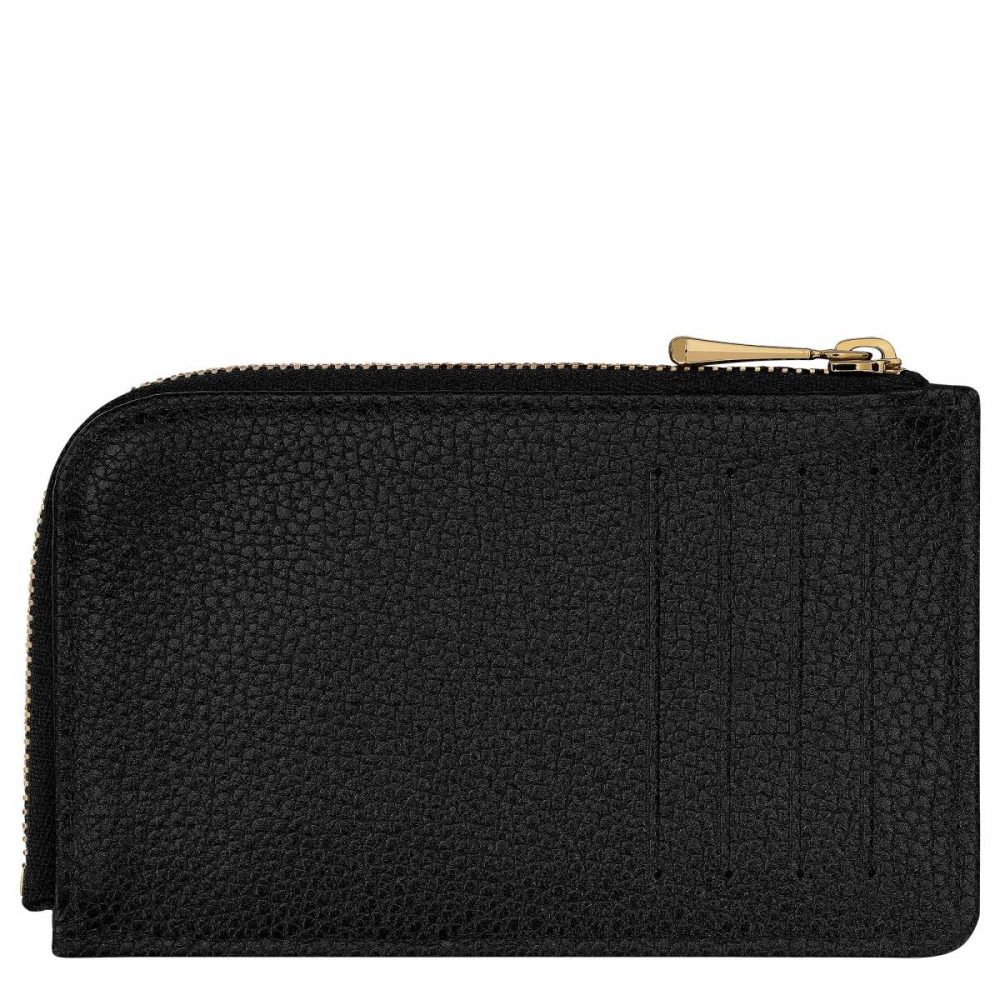 Cardholders & Coin Purses Women Black Le Foulonné Card Holder Black - Leather Longchamp - Image 2