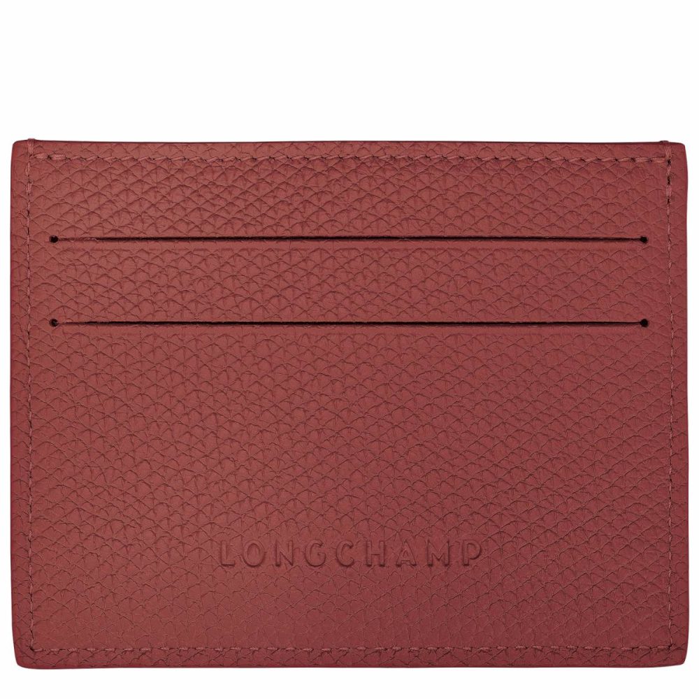 Chestnut Longchamp Women Le Roseau Card Holder Chestnut - Leather Cardholders & Coin Purses - Image 2