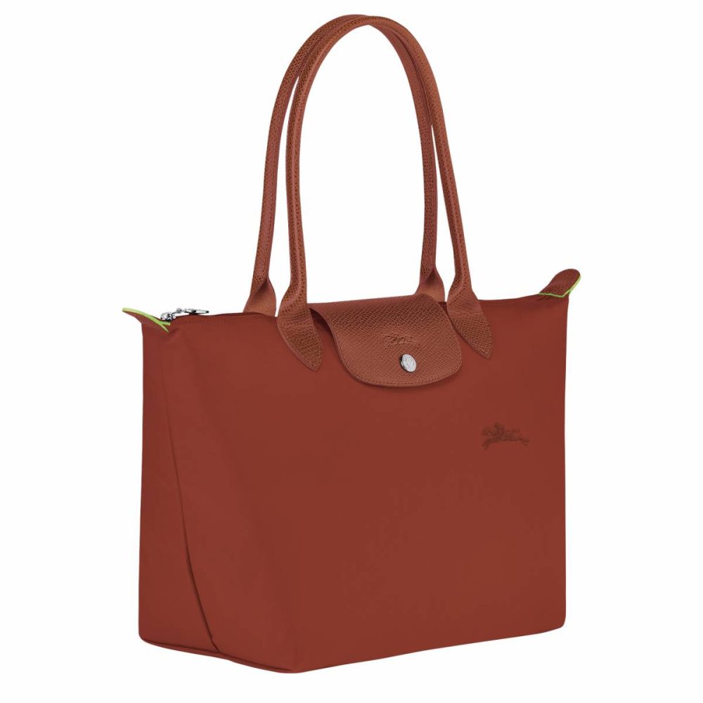 Chestnut Women Shoulder Bags Longchamp Le Pliage Green M Tote Bag Chestnut - Recycled Canvas - Image 2