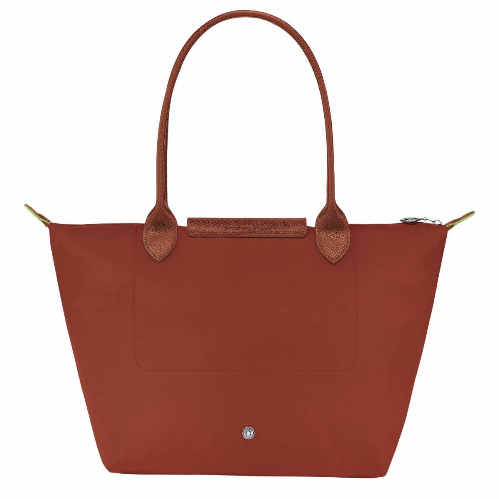Chestnut Women Shoulder Bags Longchamp Le Pliage Green M Tote Bag Chestnut - Recycled Canvas - Image 3