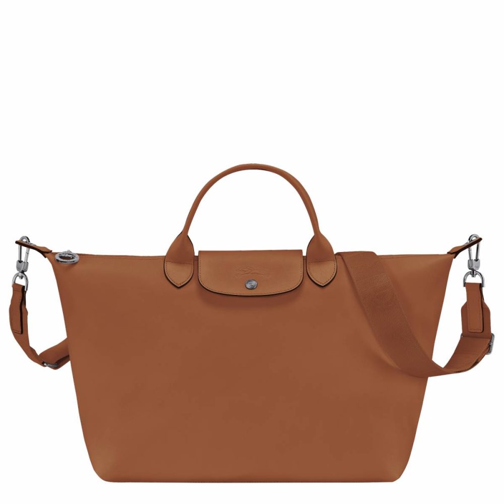 Cognac Leather Bags Longchamp Women Le Pliage Xtra L Handbag Cognac - Leather