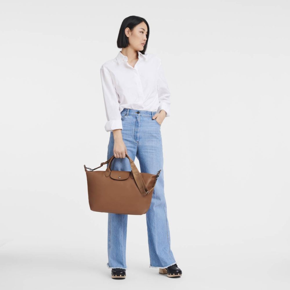 Cognac Leather Bags Longchamp Women Le Pliage Xtra L Handbag Cognac - Leather - Image 2