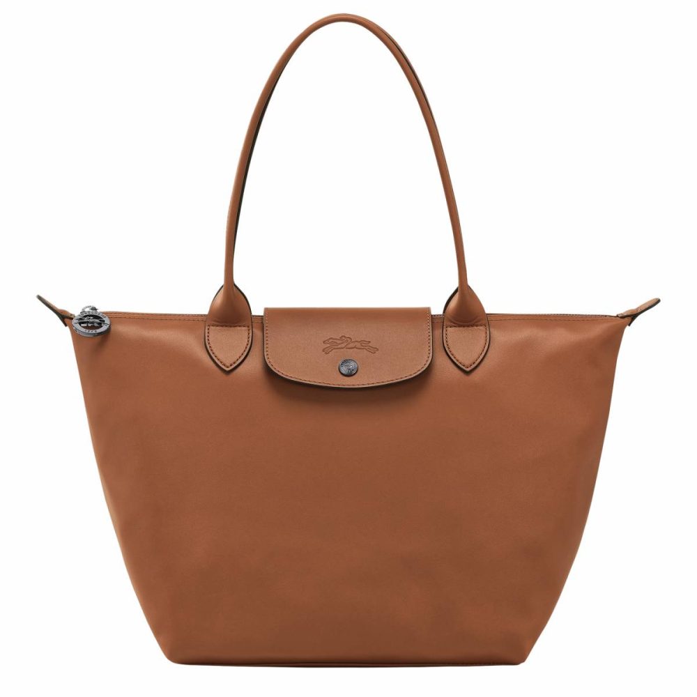 Cognac Women Longchamp Le Pliage Xtra M Tote Bag Cognac - Leather Leather Bags