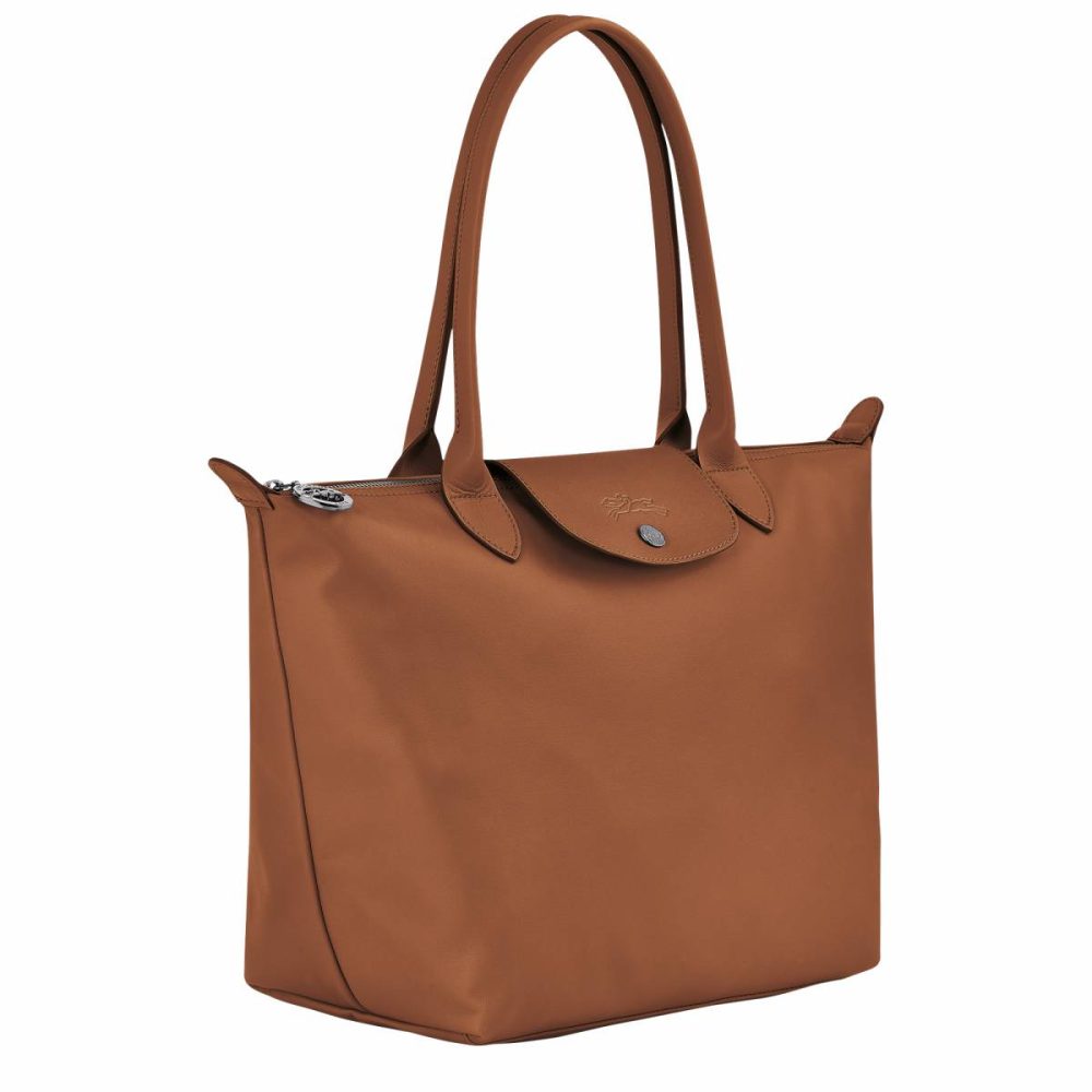 Cognac Women Longchamp Le Pliage Xtra M Tote Bag Cognac - Leather Leather Bags - Image 3
