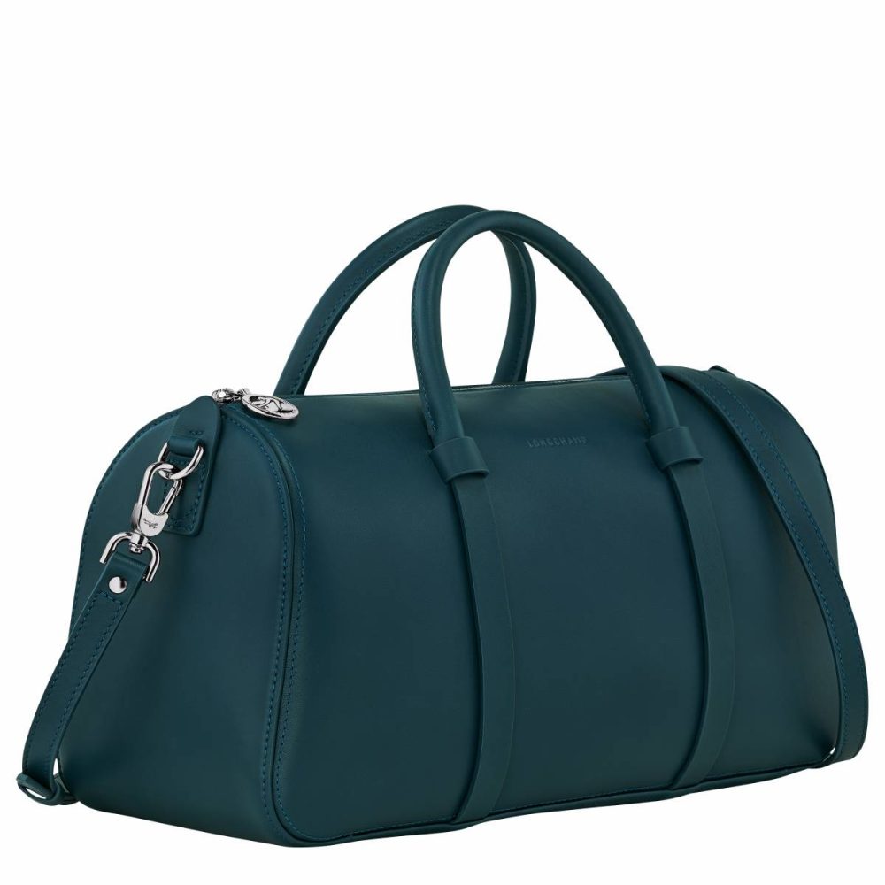 Daylong L Handbag Ink Blue - Leather Ink Blue Longchamp Leather Bags Women - Image 3