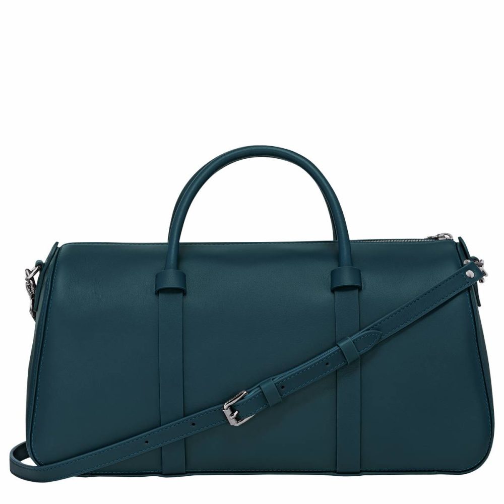 Daylong L Handbag Ink Blue - Leather Ink Blue Longchamp Leather Bags Women - Image 4