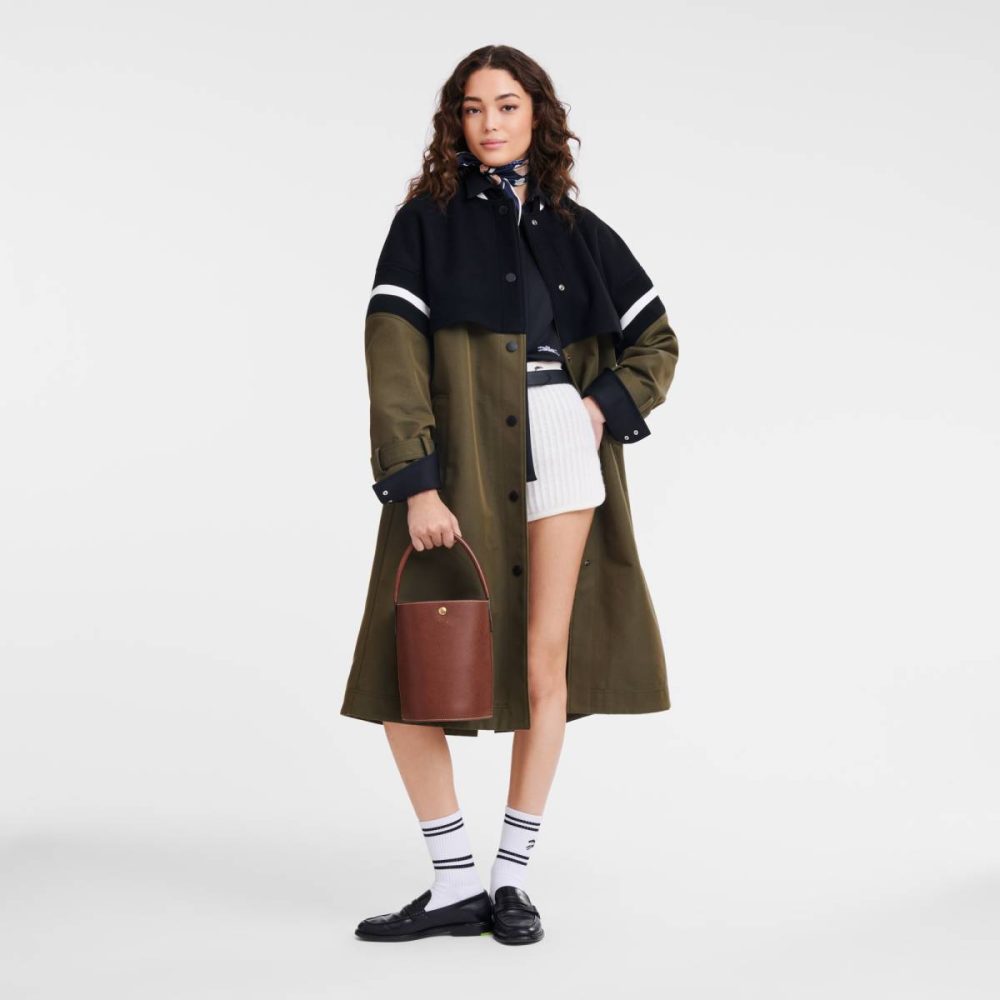Épure S Bucket Bag Brown - Leather Women Longchamp Leather Bags Brown - Image 2