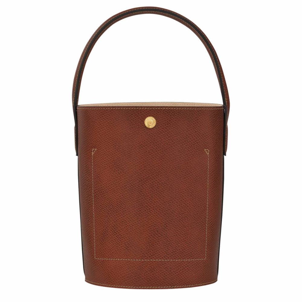 Épure S Bucket Bag Brown - Leather Women Longchamp Leather Bags Brown - Image 4