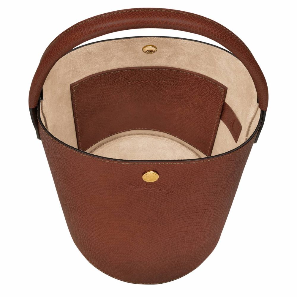 Épure S Bucket Bag Brown - Leather Women Longchamp Leather Bags Brown - Image 5