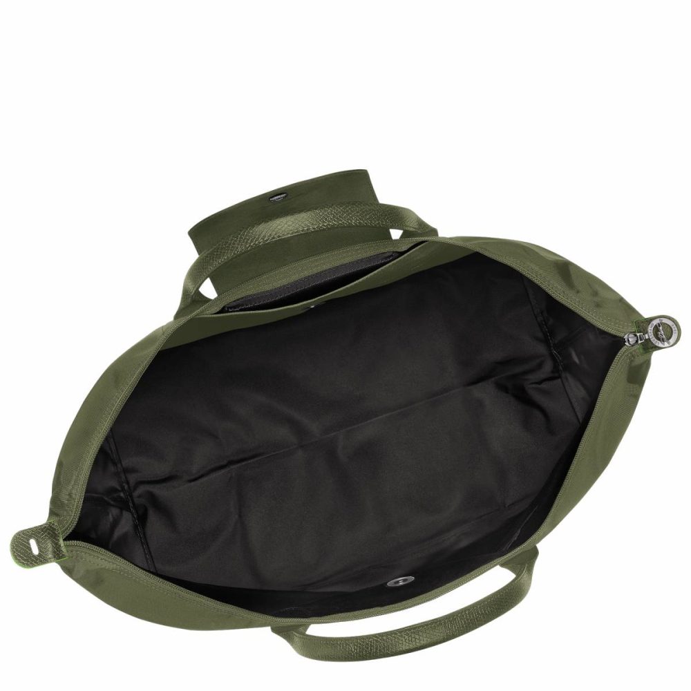 Forest Le Pliage Green L Travel Bag Forest - Recycled Canvas Travel Bags Women Longchamp - Image 4