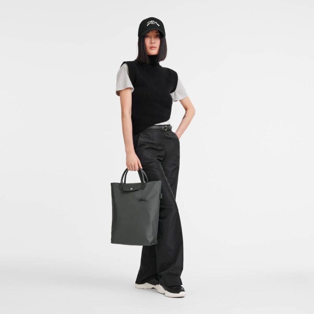Graphite Handbags Le Pliage Green M Tote Bag Graphite - Canvas Women Longchamp - Image 2