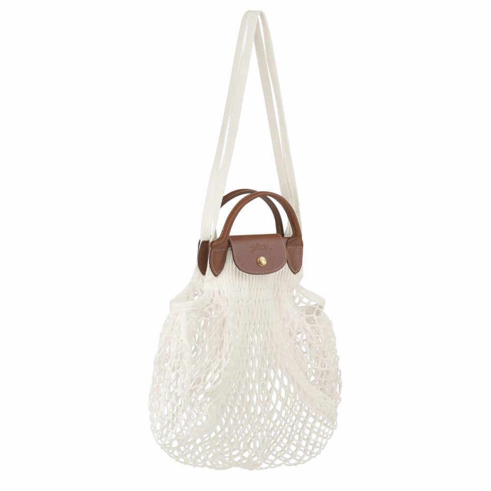 Handbags Longchamp Women Ecru Le Pliage Filet L Mesh Bag Ecru - Canvas - Image 3