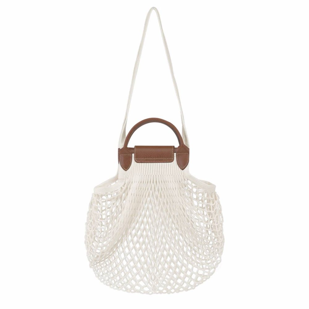 Handbags Longchamp Women Ecru Le Pliage Filet L Mesh Bag Ecru - Canvas - Image 4