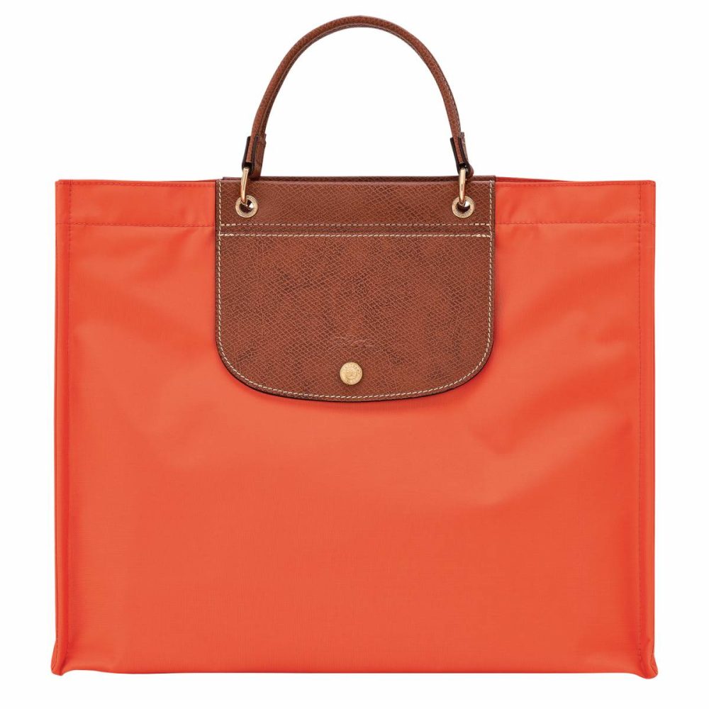 Handbags Women Cabas Longchamp L Tote Bag Carrot - Canvas Paprika