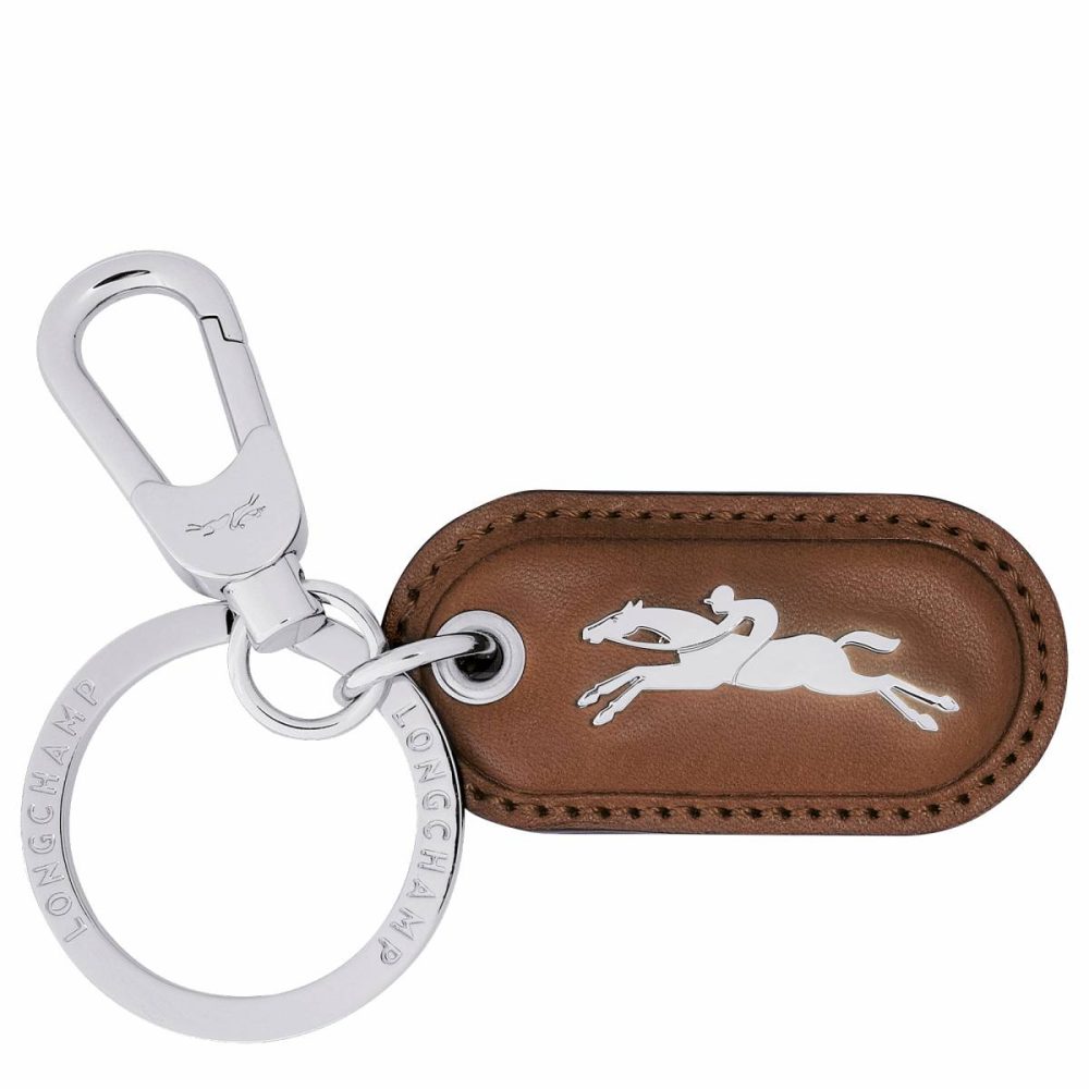 Keyrings Women Longchamp Le Roseau Key Ring Cognac - Leather Cognac