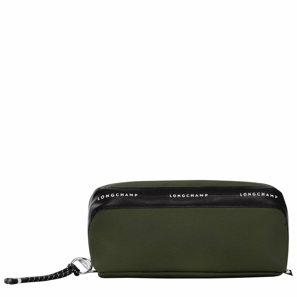 Khaki Longchamp Women Pouches & Cases Le Pliage Energy Pouch Khaki - Canvas
