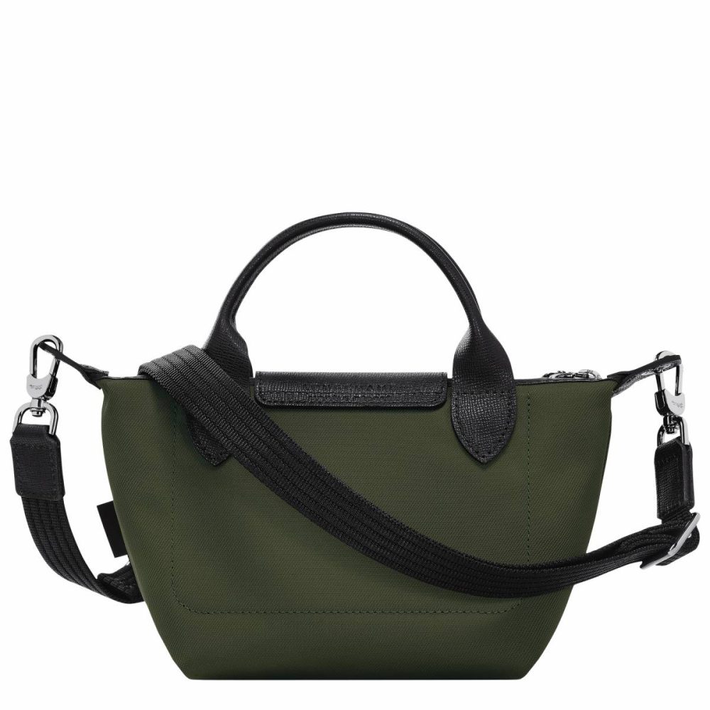 Khaki Women Longchamp Mini Bags Le Pliage Energy Xs Handbag Khaki - Recycled Canvas - Image 3
