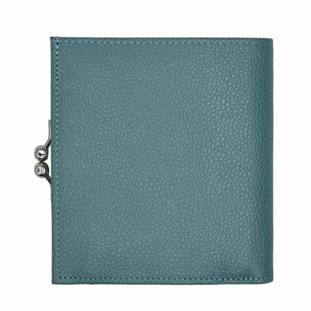 Le Foulonné Compact Wallet Eucalyptus - Leather Women Longchamp Eucalyptus Leather Wallets - Image 3