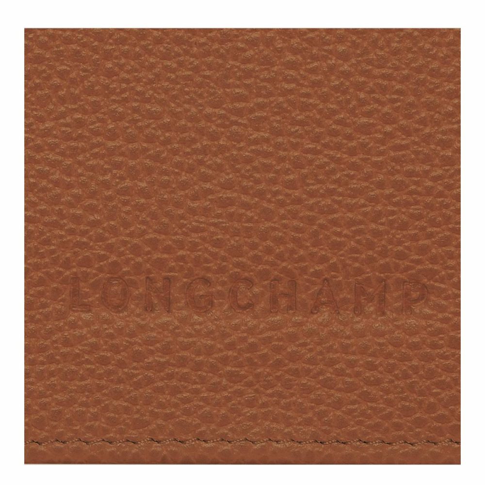 Le Foulonné Continental Wallet Caramel - Leather Longchamp Leather Wallets Women Caramel - Image 4