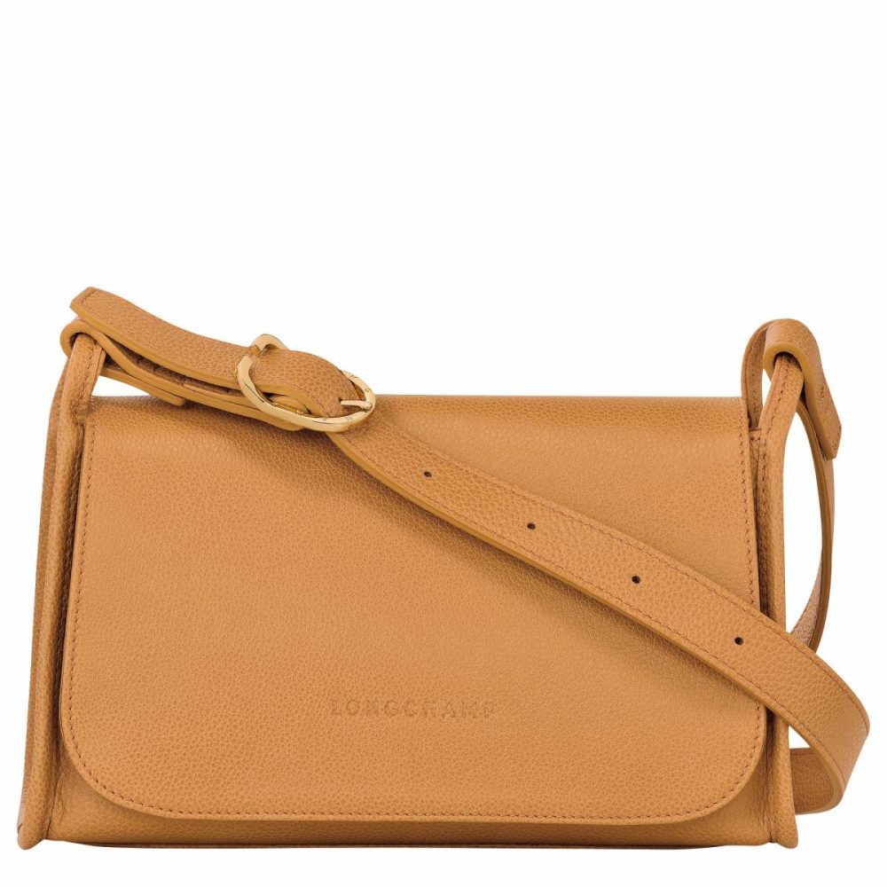 Le Foulonné M Crossbody Bag Walnut - Leather Leather Bags Women Longchamp Walnut