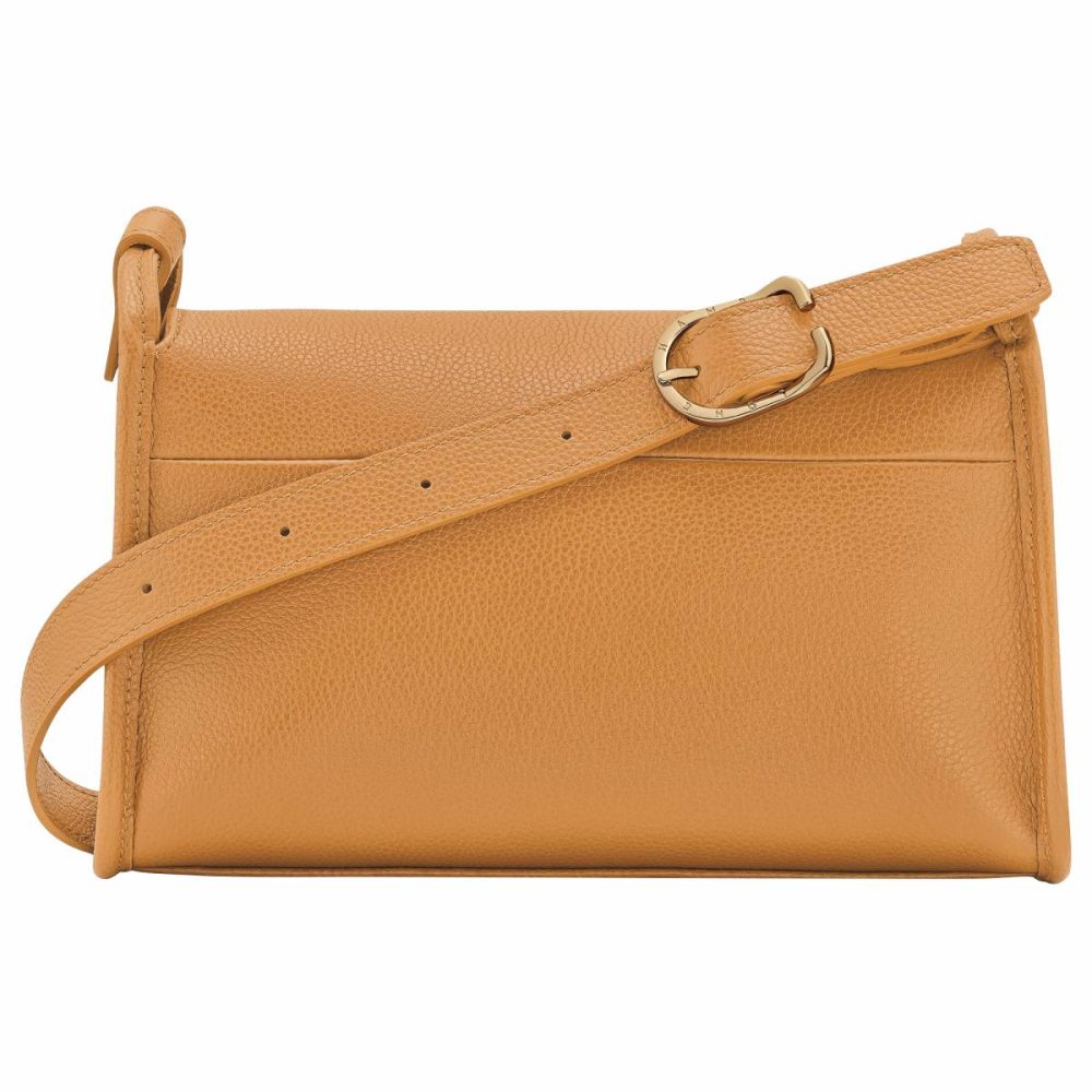 Le Foulonné M Crossbody Bag Walnut - Leather Leather Bags Women Longchamp Walnut - Image 4