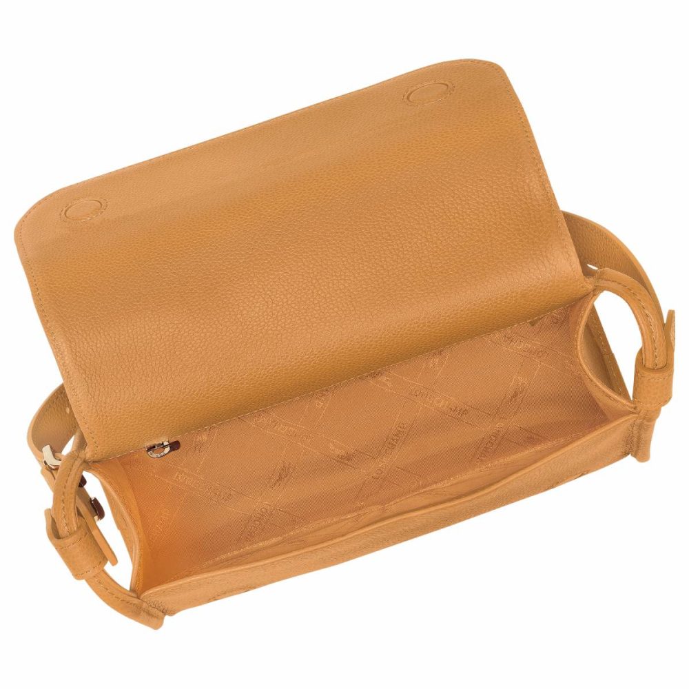 Le Foulonné M Crossbody Bag Walnut - Leather Leather Bags Women Longchamp Walnut - Image 5