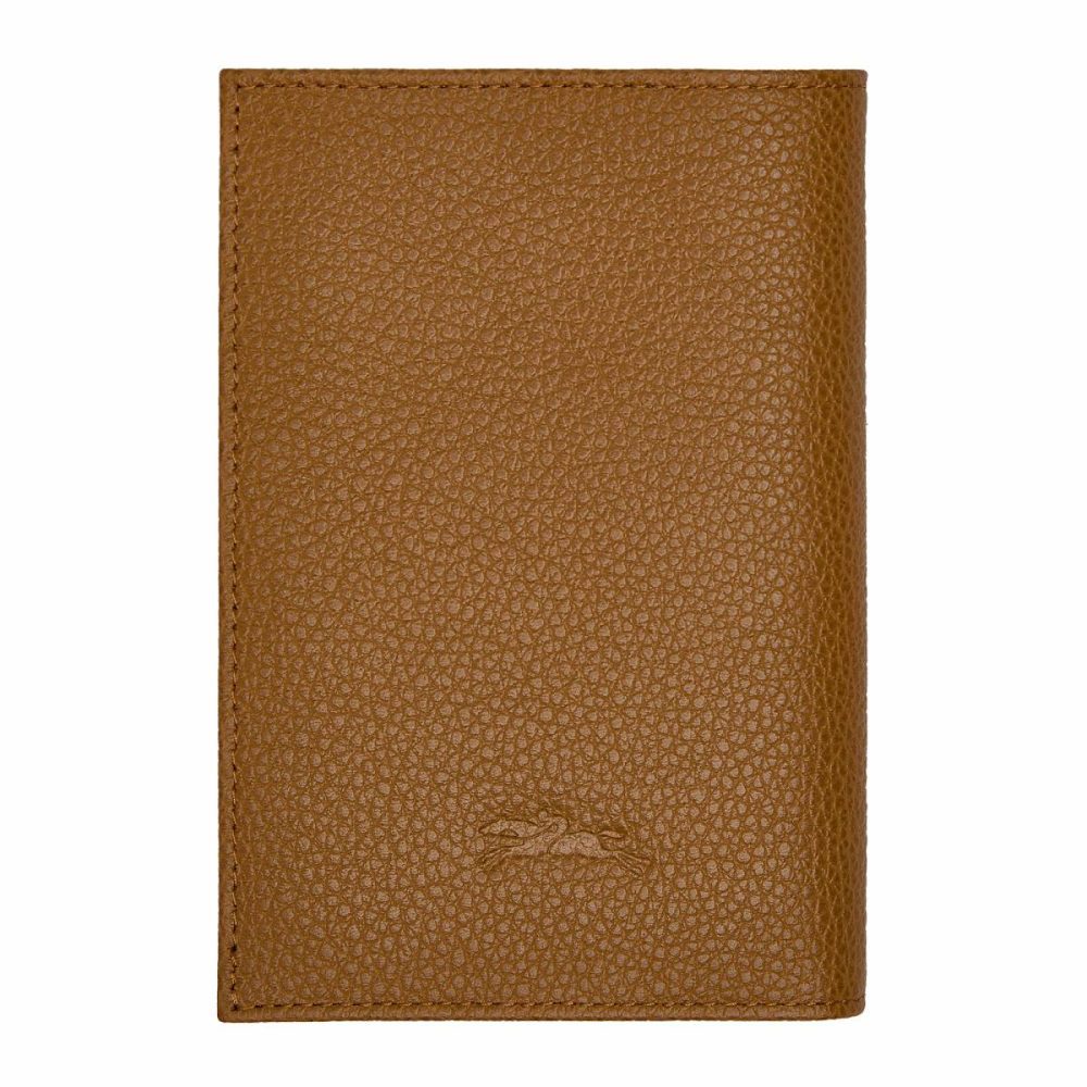 Le Foulonné Passport Cover Walnut - Leather Pouches & Cases Walnut Longchamp Women - Image 2