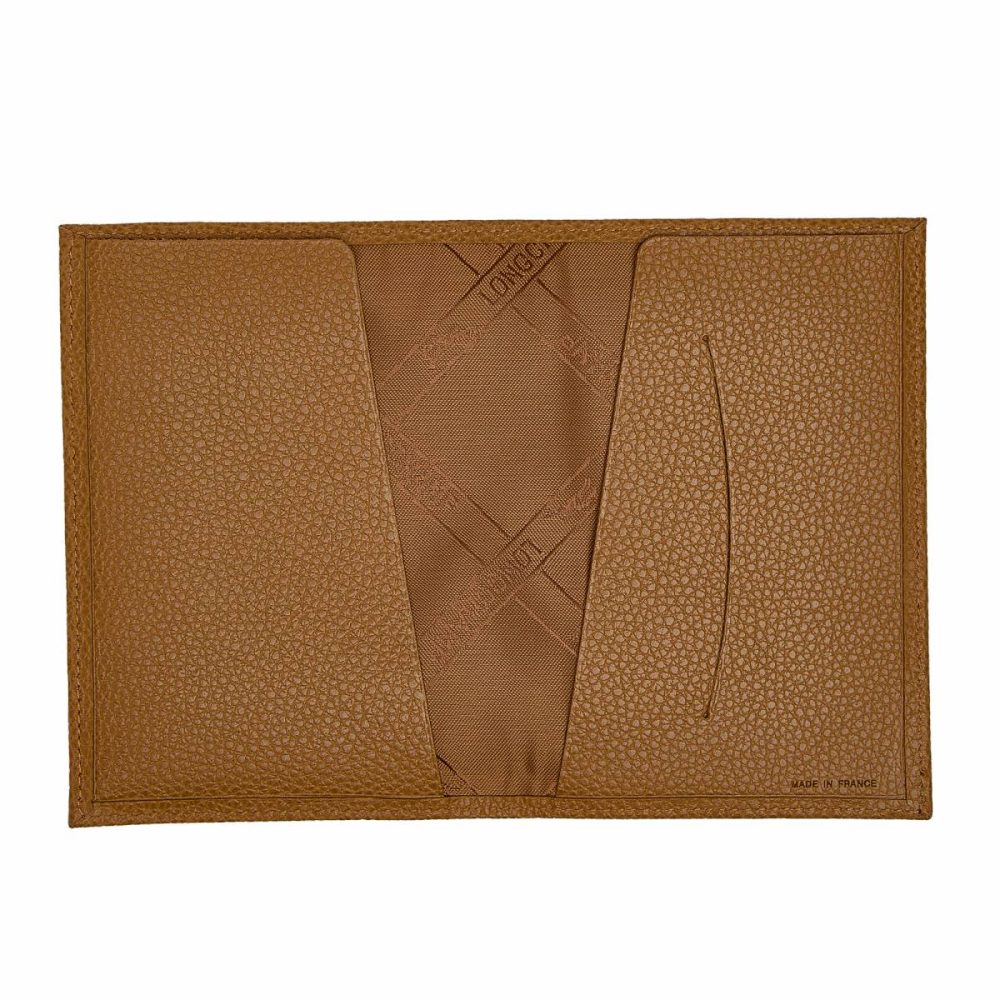 Le Foulonné Passport Cover Walnut - Leather Pouches & Cases Walnut Longchamp Women - Image 3