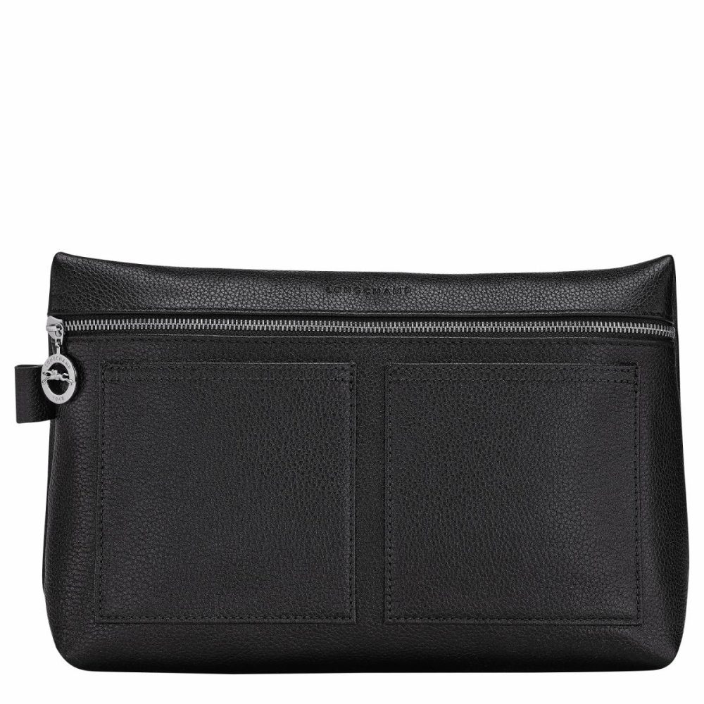 Le Foulonné Toiletry Case Black - Leather Toiletry Bags Women Longchamp Black