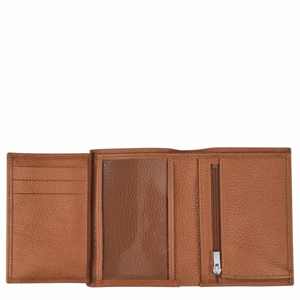 Le Foulonné Wallet Caramel - Leather Caramel Women Wallets Longchamp - Image 2