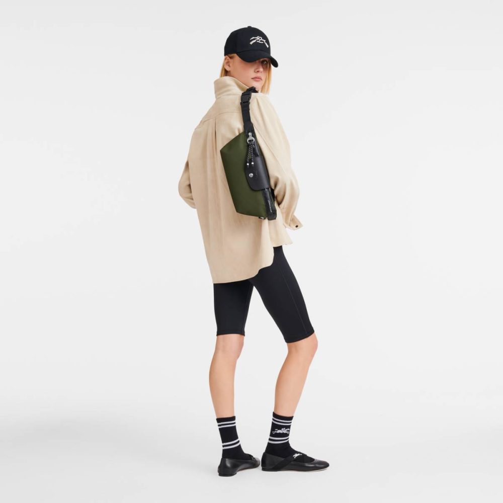 Le Pliage Energy M Belt Bag Khaki - Canvas Khaki Women Belt Bags Longchamp - Image 2