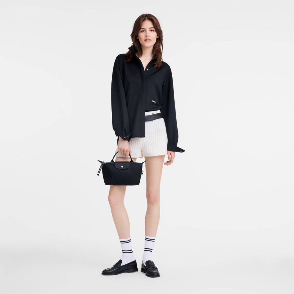Le Pliage Energy Pouch Black - Recycled Canvas Women Longchamp Black Pouches & Cases