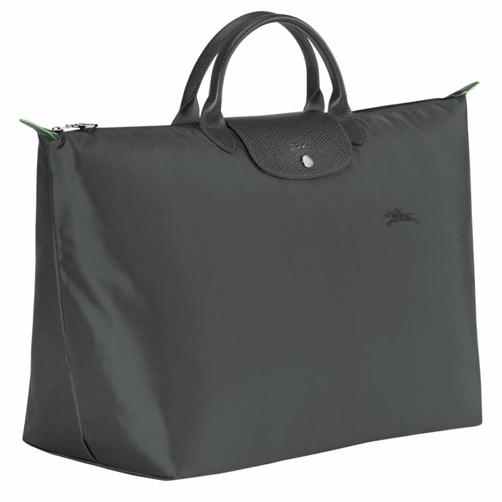 Le Pliage Green L Travel Bag Graphite - Recycled Canvas Women Graphite Longchamp Travel Bags - Image 2