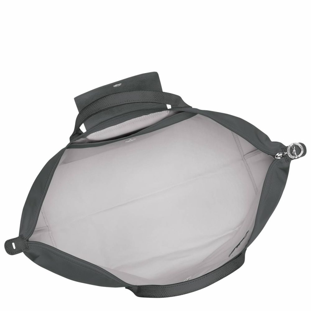 Le Pliage Green L Travel Bag Graphite - Recycled Canvas Women Graphite Longchamp Travel Bags - Image 4