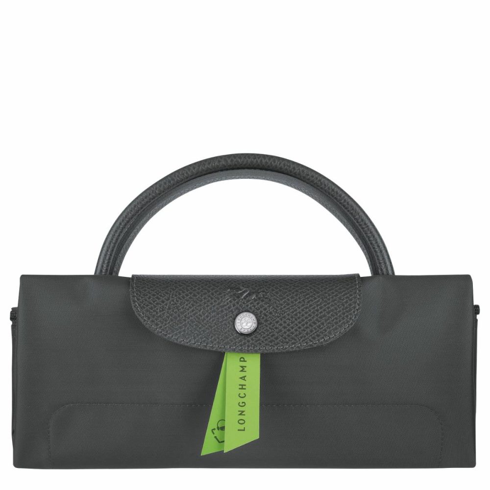 Le Pliage Green L Travel Bag Graphite - Recycled Canvas Women Graphite Longchamp Travel Bags - Image 5