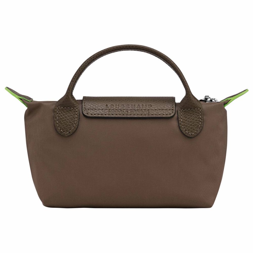 Le Pliage Green Pouch With Handle Terra - Recycled Canvas Longchamp Pouches & Cases Women Terra - Image 3