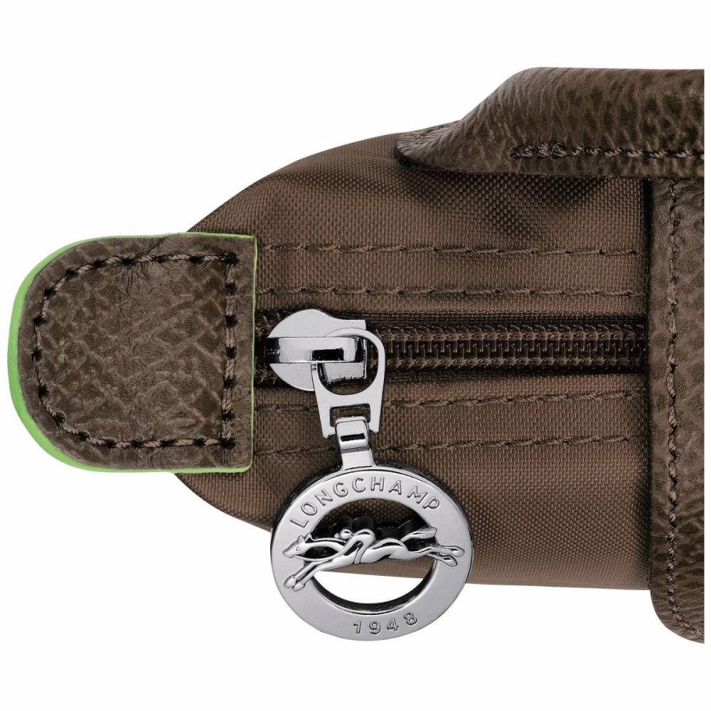 Le Pliage Green Pouch With Handle Terra - Recycled Canvas Longchamp Pouches & Cases Women Terra - Image 5