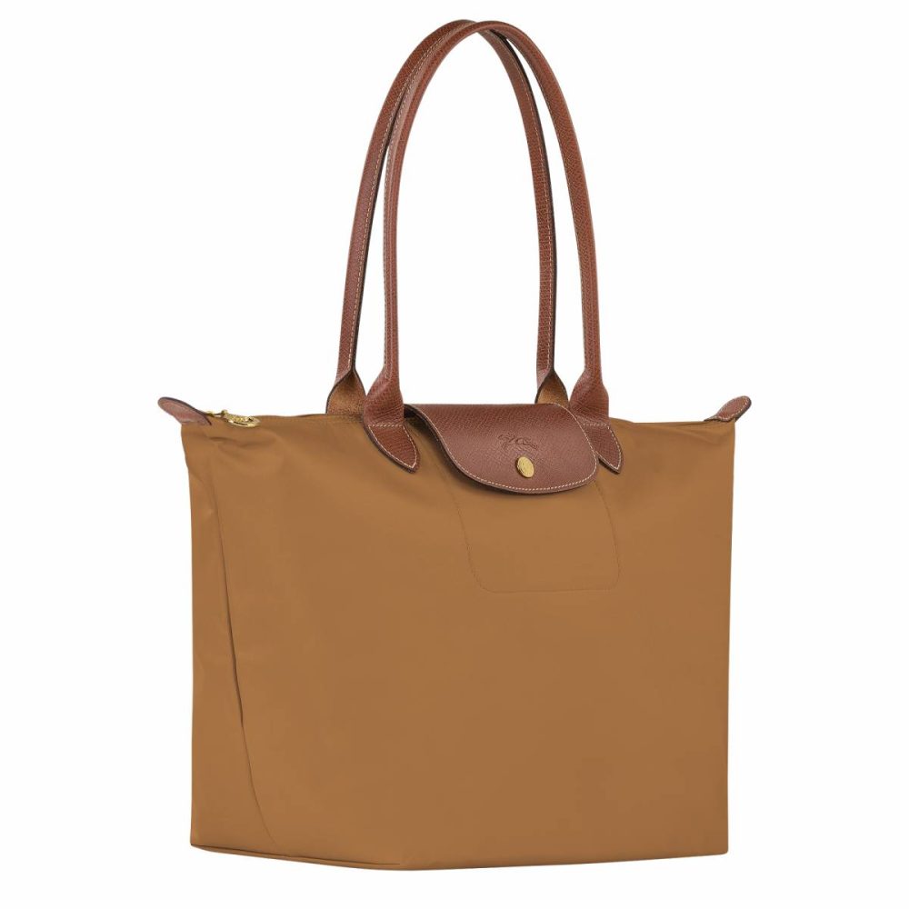 Le Pliage Original L Tote Bag Fawn - Recycled Canvas Longchamp Women Fawn Shoulder Bags - Image 2