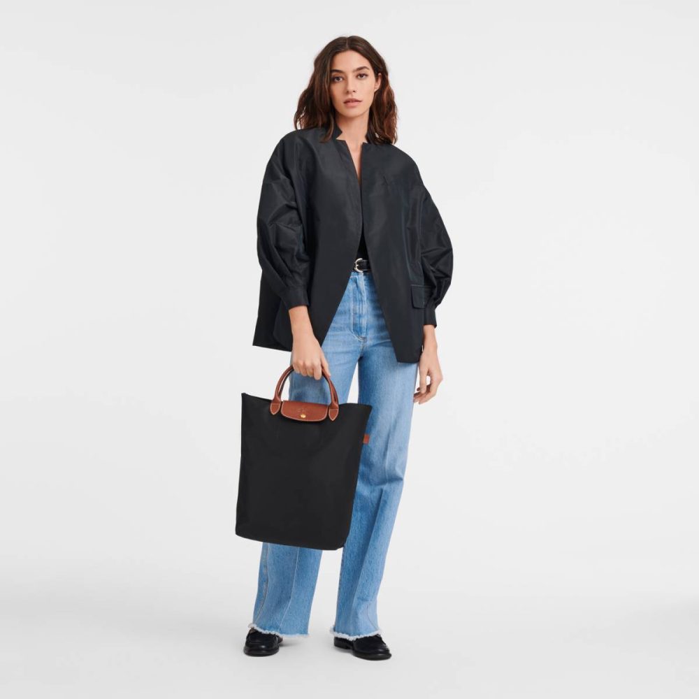 Le Pliage Original M Tote Bag Black - Canvas Longchamp Handbags Black Women - Image 2
