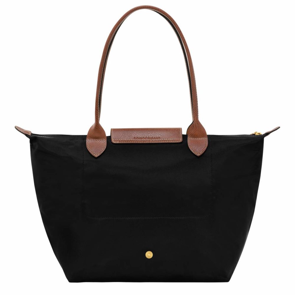 Le Pliage Original M Tote Bag Black - Recycled Canvas Shoulder Bags Black Women Longchamp - Image 3