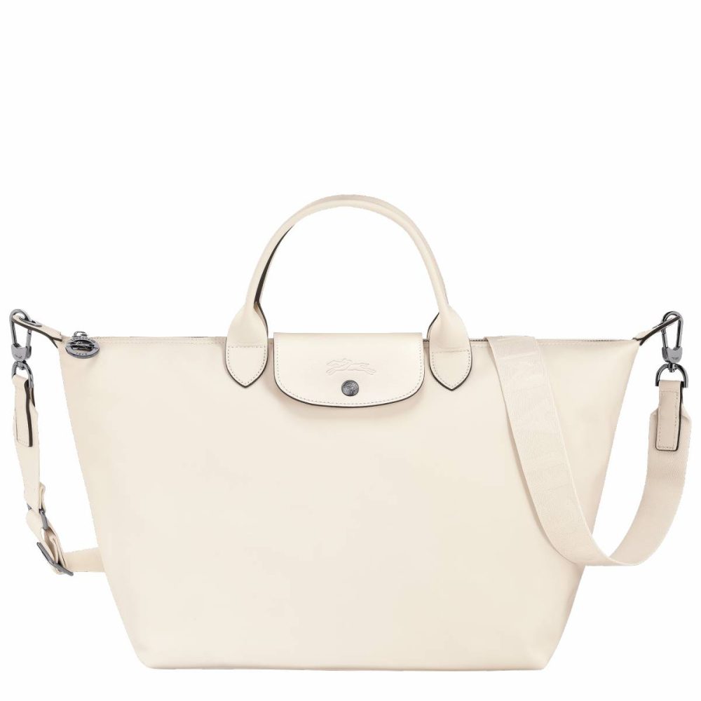 Le Pliage Xtra L Handbag Ecru - Leather Longchamp Women Leather Bags Ecru