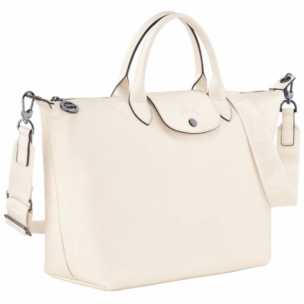Le Pliage Xtra L Handbag Ecru - Leather Longchamp Women Leather Bags Ecru - Image 2