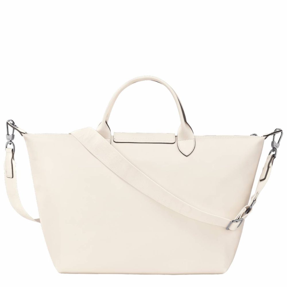 Le Pliage Xtra L Handbag Ecru - Leather Longchamp Women Leather Bags Ecru - Image 3