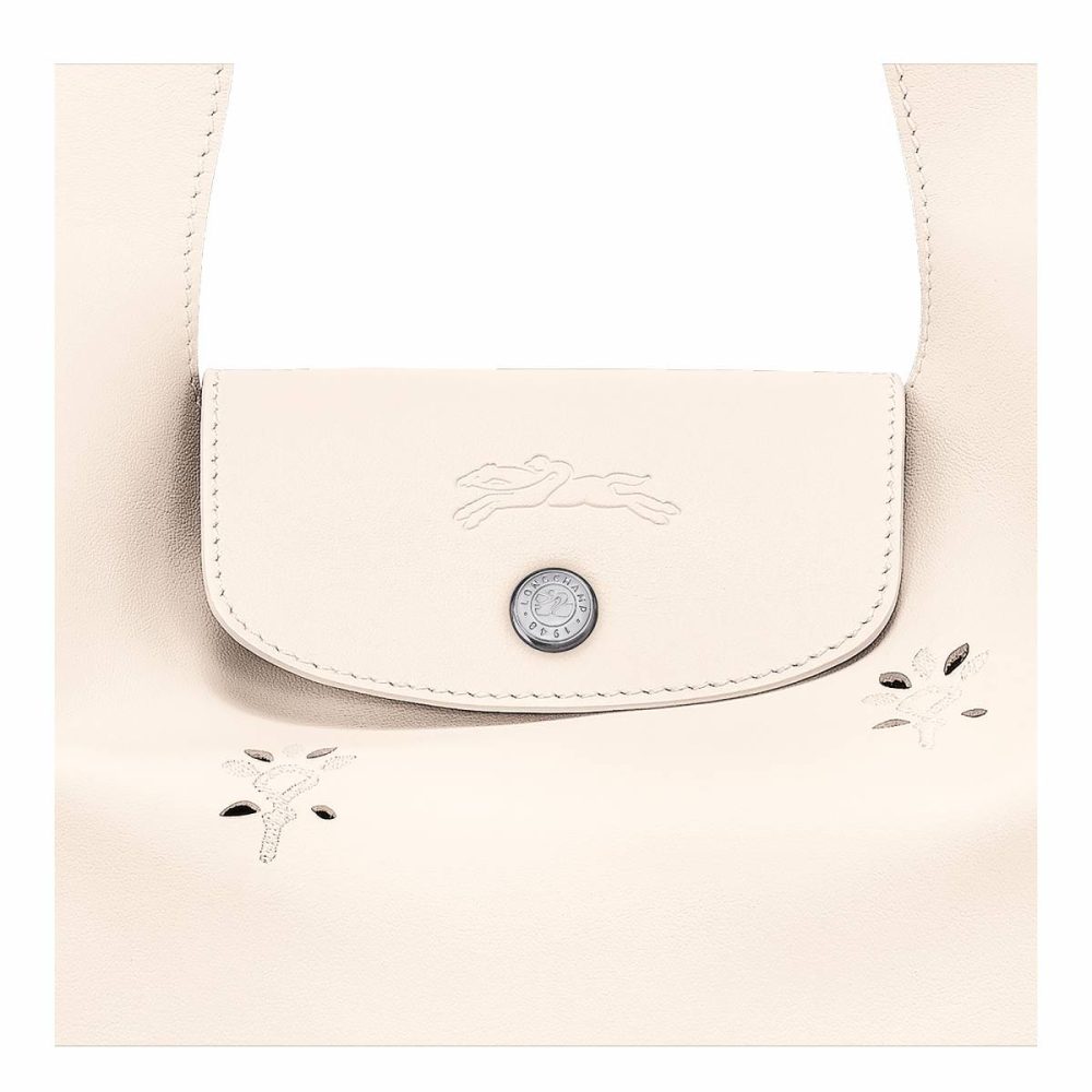 Le Pliage Xtra M Shoulder Bag Ecru - Leather Women Longchamp Ecru Leather Bags - Image 5