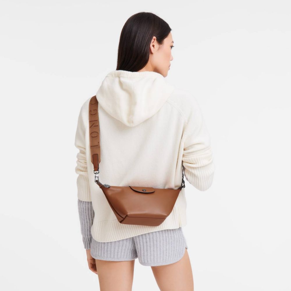 Le Pliage Xtra Xs Crossbody Bag Cognac - Leather Cognac Women Longchamp Leather Bags - Image 2