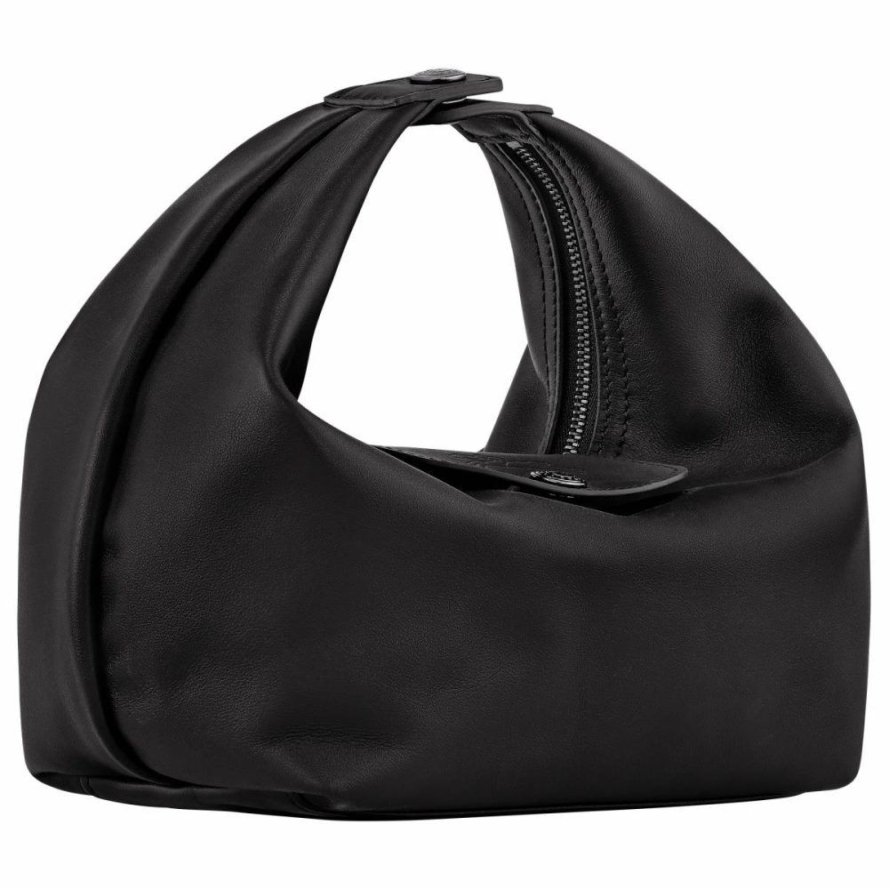 Le Pliage Xtra Xs Handbag Black - Leather Longchamp Women Leather Bags Black - Image 3