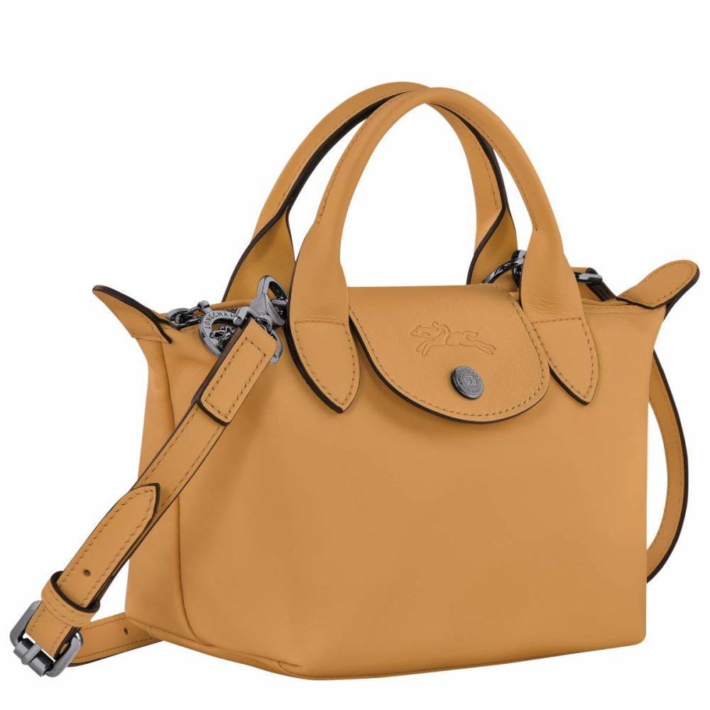 Le Pliage Xtra Xs Handbag Honey - Leather Leather Bags Honey Longchamp Women - Image 3