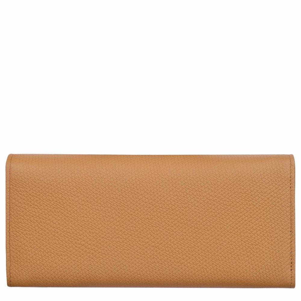 Le Roseau Flap Wallet Walnut - Leather Leather Wallets Walnut Women Longchamp - Image 2