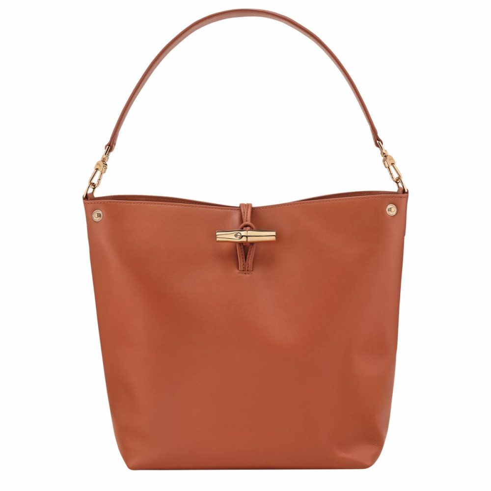 Le Roseau M Hobo Bag Bark - Leather Bark Longchamp Women Leather Bags