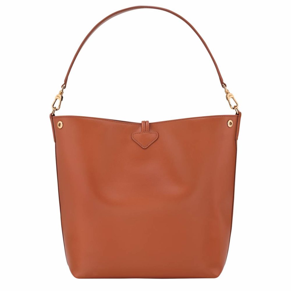 Le Roseau M Hobo Bag Bark - Leather Bark Longchamp Women Leather Bags - Image 4